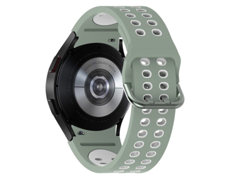 Correa de Silicona 20mm de dos colores con hebilla de doble orificio para Samsung Galaxy Watch4 40mm/44mm/Watch4 Classic 42mm/46mm - verde claro/bl...