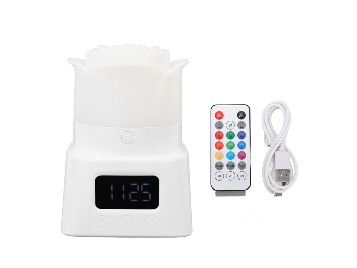 Rebe-lámpara De Noche Con Despertador Control Táctil Luz Rgb Recargable Brillo Ajustable Para Dormitorio