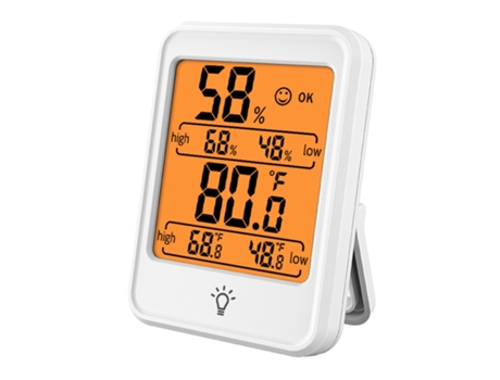 KKmoon Termómetro higrómetro digital Medidor de temperatura y humedad interior Medidor de monitor con pantalla LCD grande para el hogar, dormitorio...