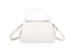 Bolso de mano para mujer con textura, asa corta rígida y correa de hombro blanca Gallantry