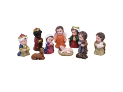Precioso Juego Navideño De 10 Piezas, Belén, Decoración Religiosa De Mesa De Resina