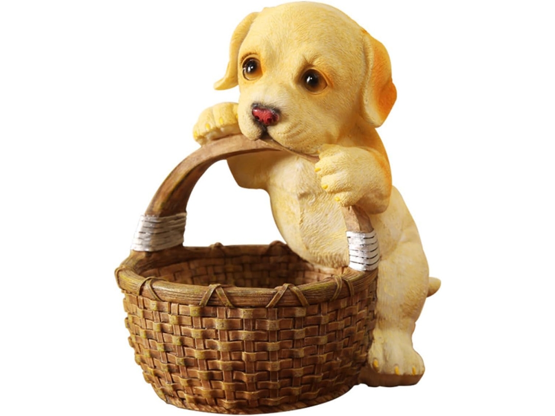 Cesta Decorativa De Resina Con Forma De Perro Labrador, Ideal Para Guardar Llaves, Joyas, En La Oficina O En Casa.
