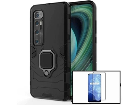 Kit Funda y Protector de Cristal Templado Xiaomi Mi 10 Ultra Full Cover Negro
