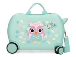 Maleta infantil Roll Road Happy Pets Owl Turquesa (31 x 45 x 20 cm - 28 l)