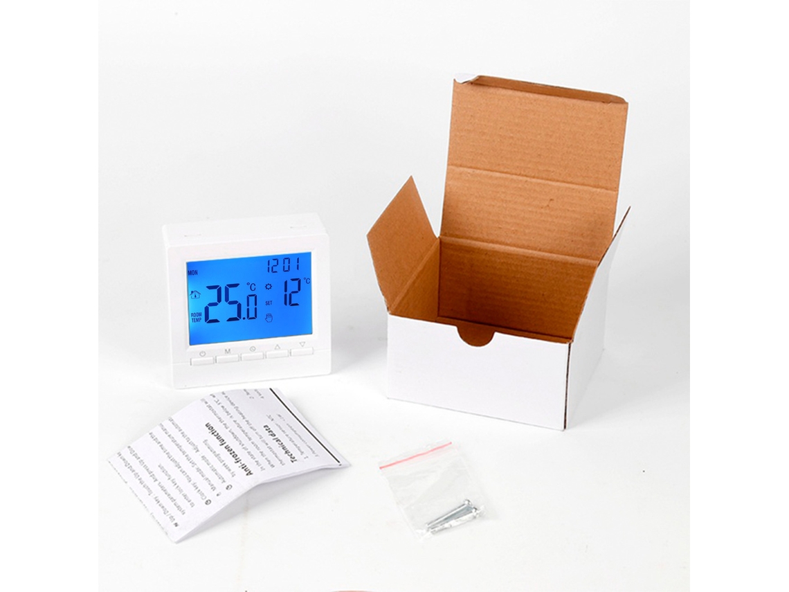 Termostato Inteligente Para Caldera Programable 5+2 Semanas Con Pantalla Lcd Y Bloqueo Infantil Ahorro De Energía