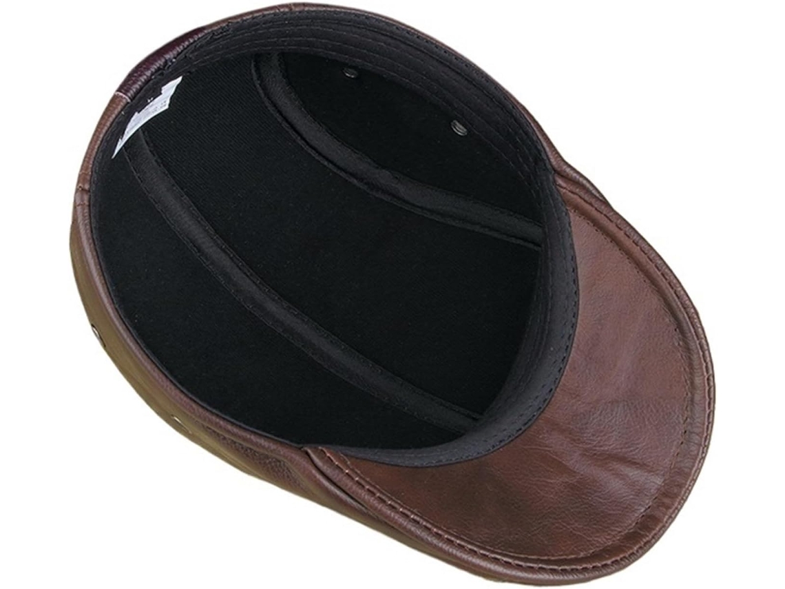 Gorro De Piel De Vaca Para Hombre, Boina De Invierno, Gorro Cálido Con Protección Para Las Orejas, 100%