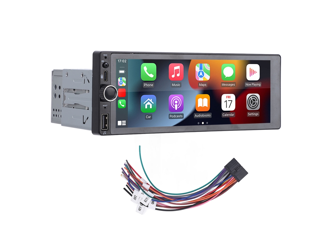 Player Mp5 Carro 6.86 Polegadas Gps Bluetooth 5.0 Controle Volante Mirror Link Carplay Android Auto