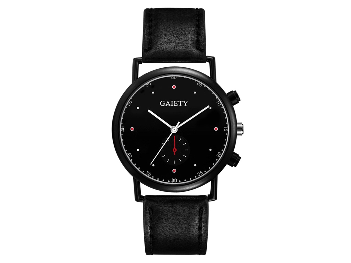 Reloj de pulsera Gaiety de estilo sencillo, de piel sintética, para hombre.