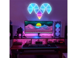Paneles de luz cuántica triangulares RGBIC con Bluetooth tipo 6, luces de pared empalmables DIY con aplicación de sincronización de música y control remoto.