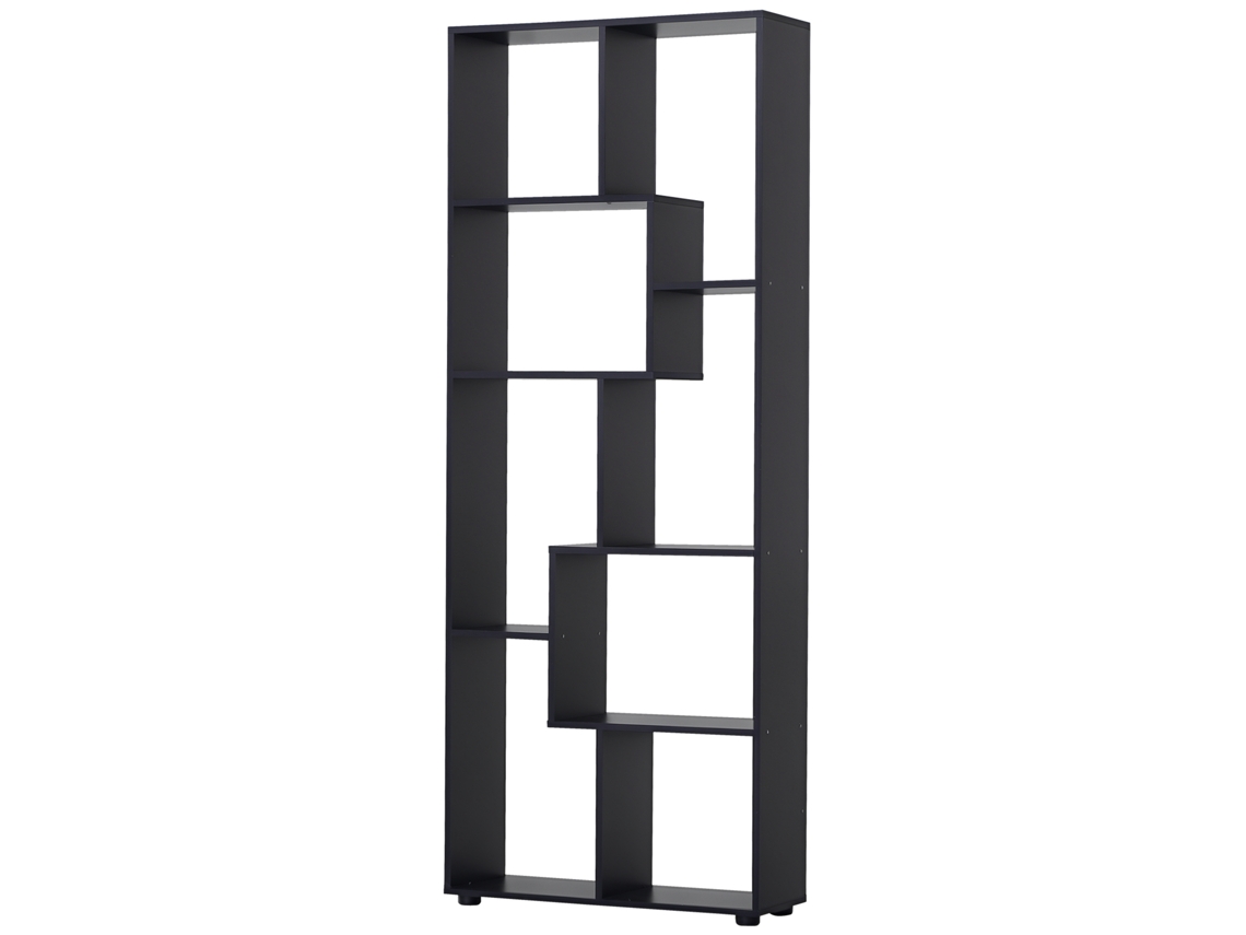 Librería Estrecha Con 8 Baldas, 70x24x178 Cm, Negra.
