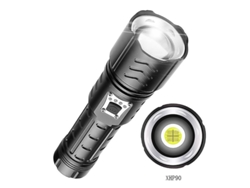 Antorcha Led Xhp90 10000lumens Recargable 5modos Zoomable Camping/casa/emergencia Negro Yizhood