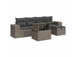 Conjunto 6 De Sofás Para Jardín VIDAXL Gris Poli Ratán(100 x 55 x 73 cm)