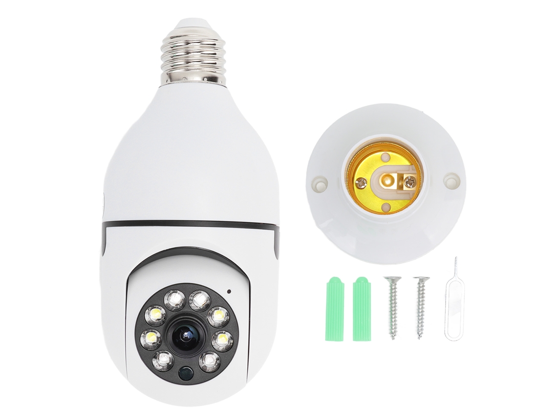 Cámara de seguridad inalámbrica Wifi de 3 MP con rotación de 360° para exteriores y hogar, 110-240 V