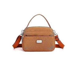 Bolso bandolera informal para mujer, de gran capacidad y multicompartimentos, color naranja Lalamoli