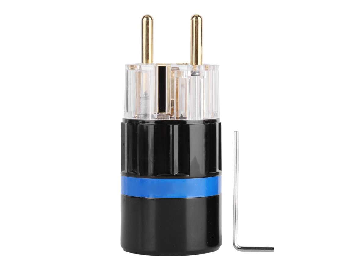 Conector De Energia Áudio Monosaudio E105g De Cobre Puro Dourado Transparente Para Aparatos Profissionais