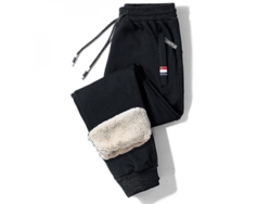 Pantalones De Invierno Cálidos Para Hombre Con Forro Polar De Lana De Oveja, Pantalones Casuales Térmicos Gruesos, Marca De Moda.