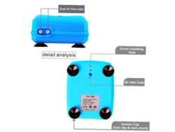 Bomba de aire solar de 3,5 W para acuario, pecera o estanque con batería recargable, 2,4 l/min.