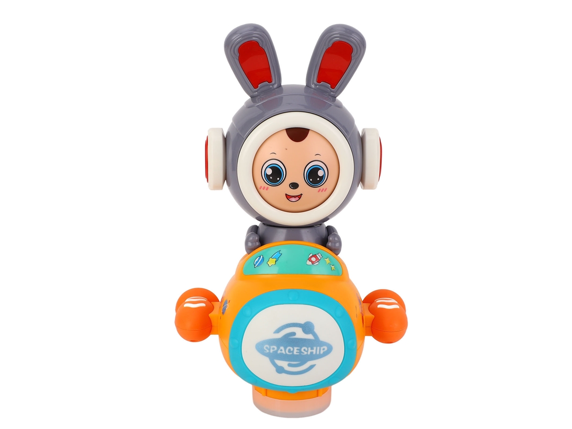 Dan26-juguete Para Bebé Con Luz Y Música Para Tummy Time Y Gateo Conejo Con Carro Caminante Universal Y Cambio Automático De Cara