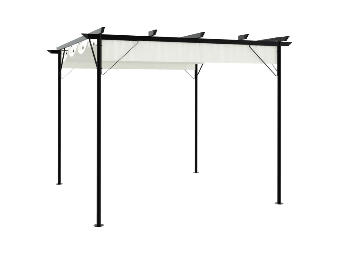 Pérgola VIDAXL Crema Acero (3x3 m)