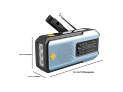 Radio De Emergencia Solar (azul) - Am/fm/noaa - Led - Alarma Sos - 2000 Mah - Recargable