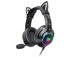Auriculares para juegos K9 Cat con retroiluminación RGB y cable de conversión de 3,5 mm (negro)
