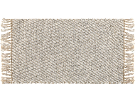 Alfombra de algodón/yute beige claro 50 x 80 cm BELIANI Aladag