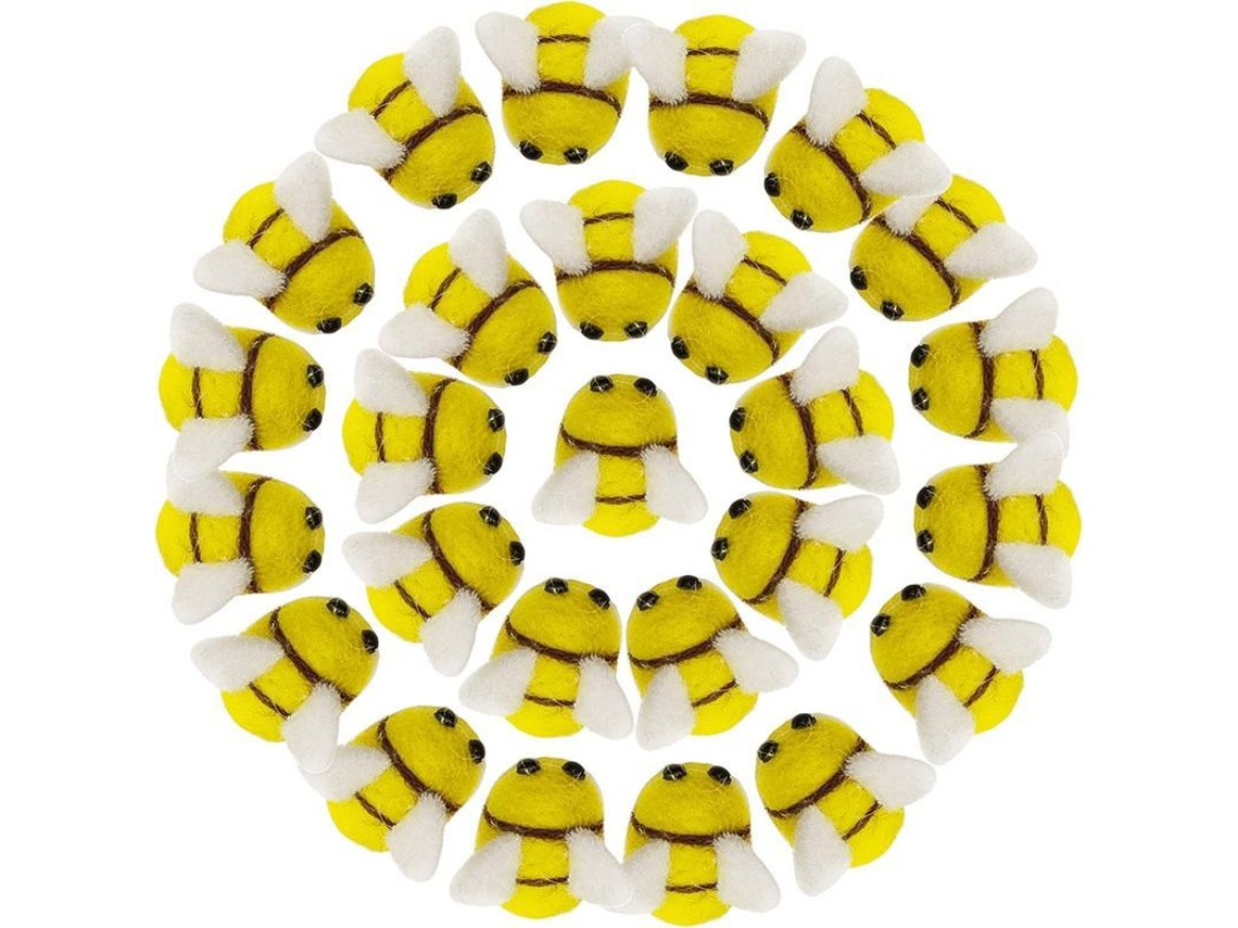20 Piezas De Abejas De Lana Para Manualidades. Materiales Para Manualidades Con Lana.