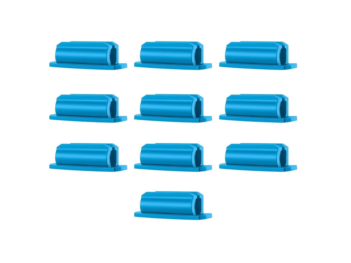 10 Clips Adhesivos De Silicona Portátiles Para Bolígrafos, Ideales Para Escritorio U Oficina - Azul