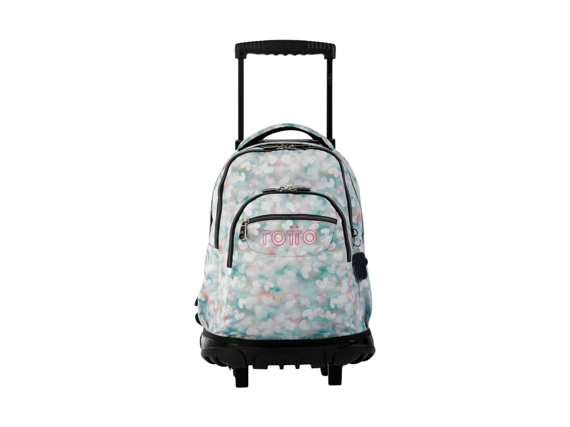 Mochila Escolar Con Ruedas Corazones Pastel Renglones TOTTO