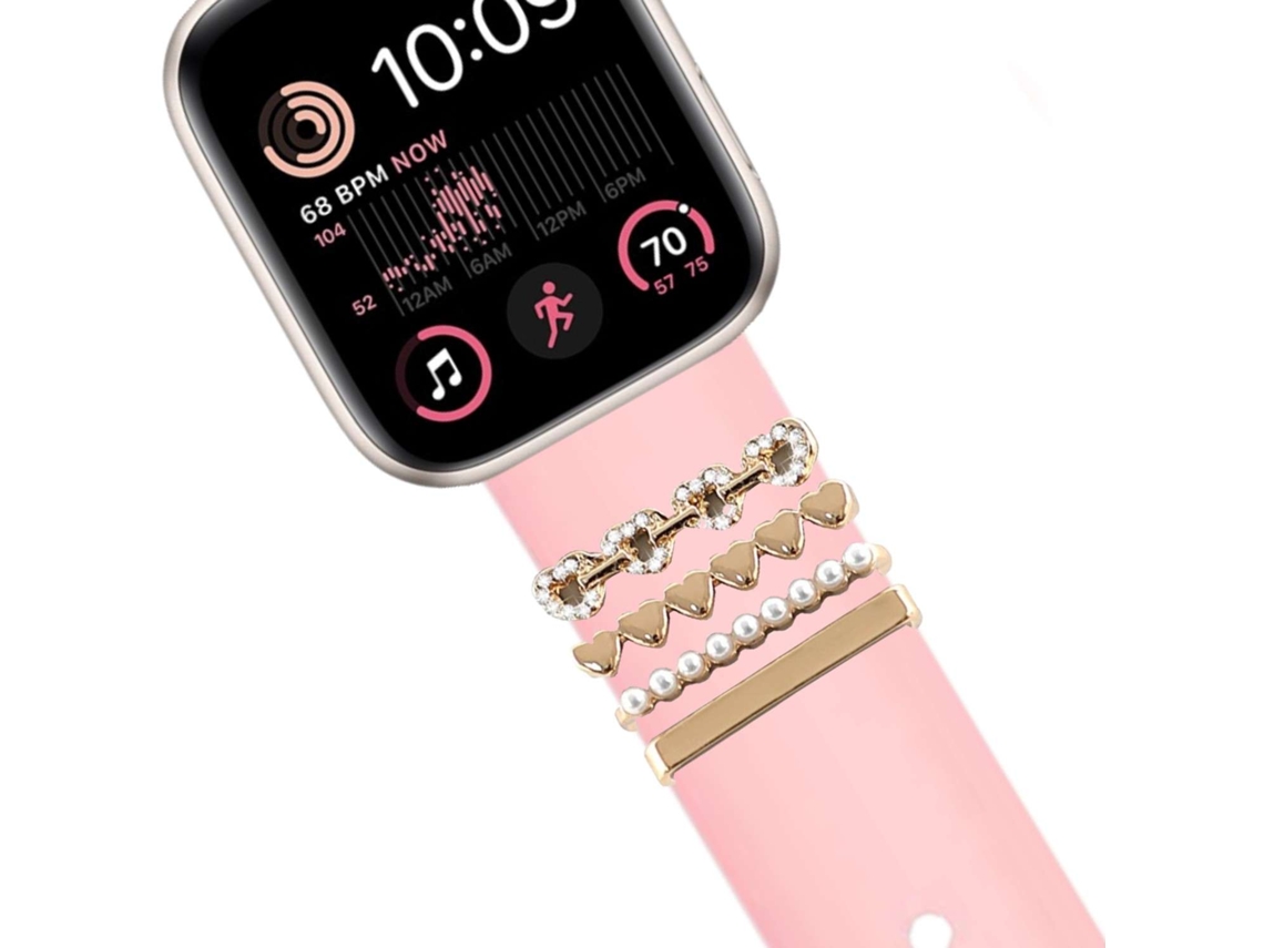 Correa Apple Watch Series Se 44Mm Pulsera con Adorno Corazones Rosa