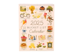 Mural del calendario Baok 2025: Lista de deseos de 12 meses para planificar y organizar con arte.