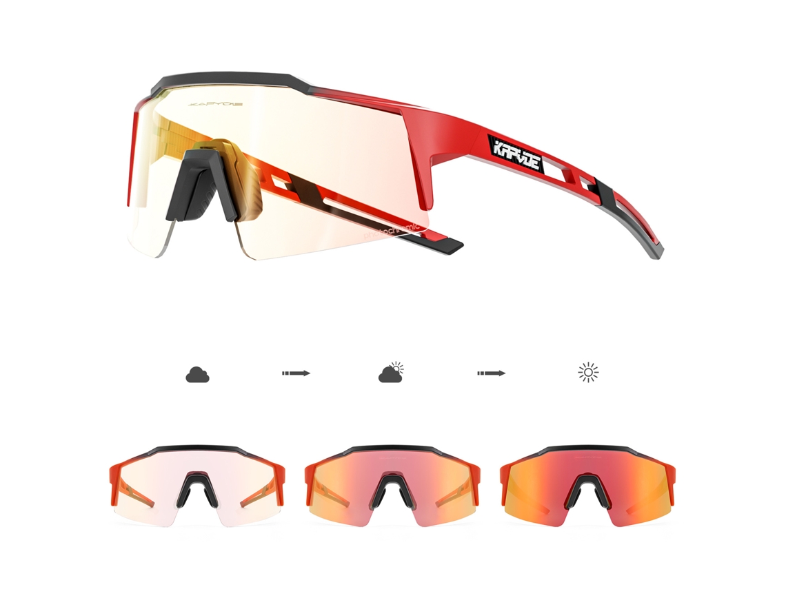 Gafas De Ciclismo Fotocromáticas Rojas Y Azules Con Protección Uv Para Deportes Y Running.
