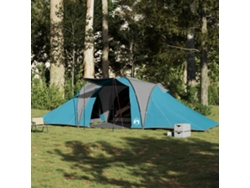 Tienda de campaña tipo domo familiar para 6 personas, impermeable, azul.