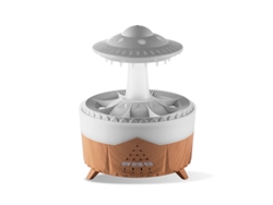 Mini humidificador de aroma de 350 ml con control remoto y luces de lluvia MDUG (madera)