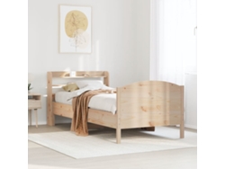 Estructura De Cama Sin Colchón Madera Maciza De Pino 100x200 Cm
