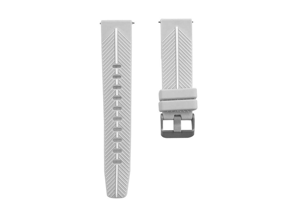 Correa universal de silicona quirúrgica para relojes de 22 mm. Sistema de liberación rápida para un cambio fácil. 19 x 2 x 0,3 cm. Color gris.