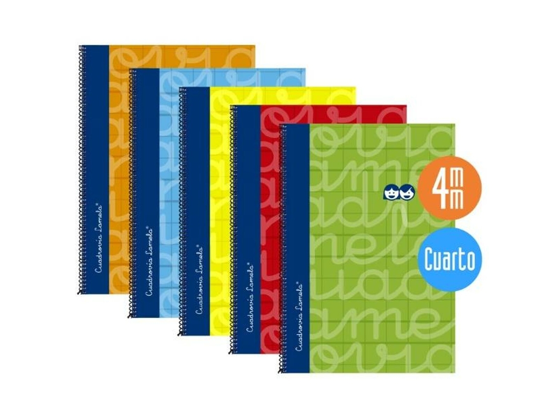 Set de Cuadernos LAMELA Multicolor Cuarto 5 Piezas 80 Hojas