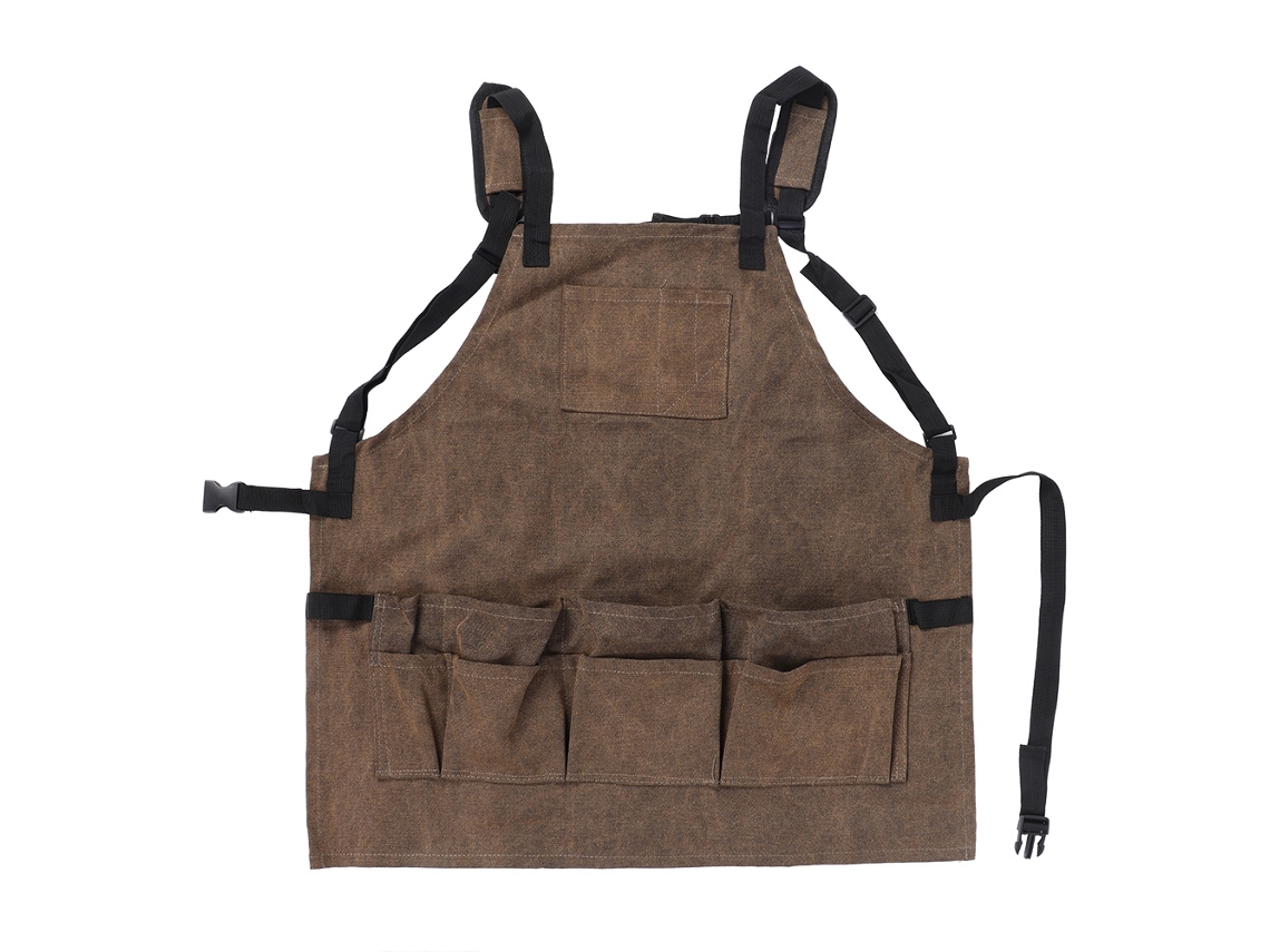 Delantal impermeable para carpintería con bolsillos para herramientas