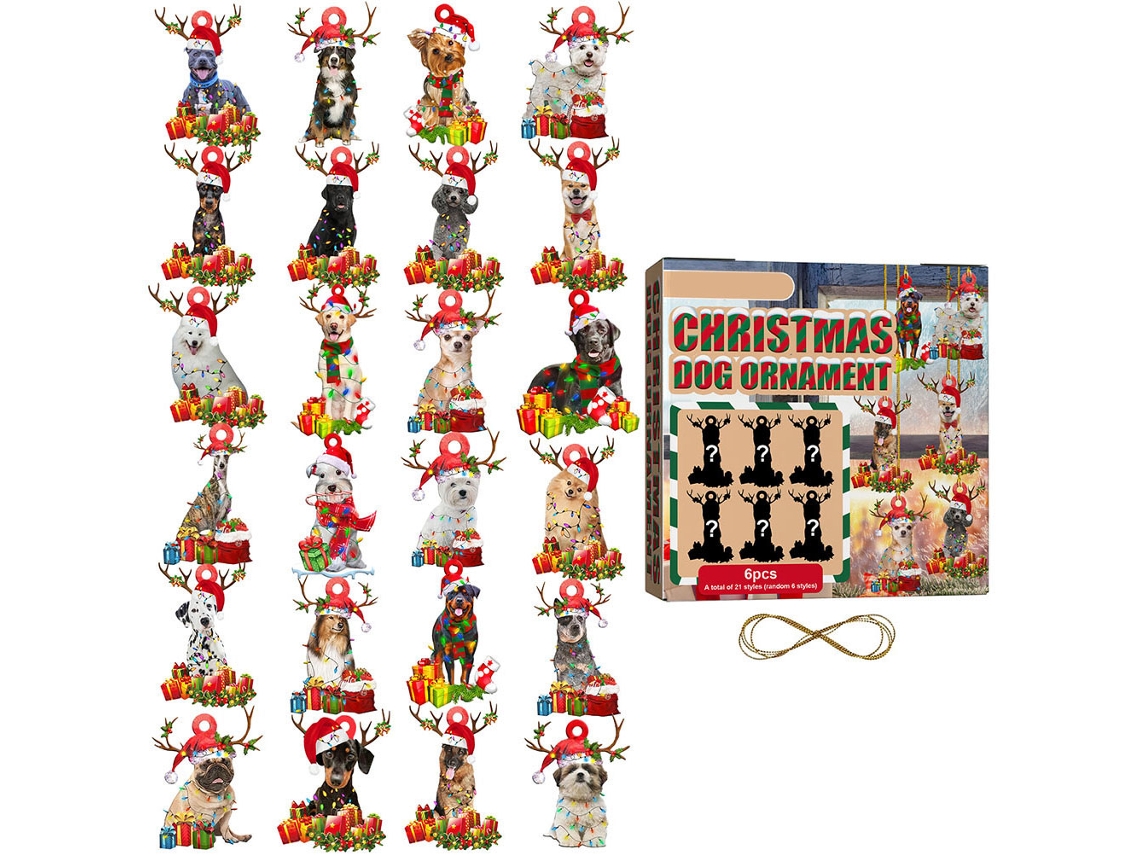Adornos navideños para perros, 6 piezas para el árbol