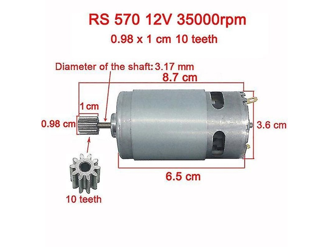 Motor Eléctrico De Cc Para Coche Infantil 570 550 390 380 6v/12v 23000 Rpm 65w Potente