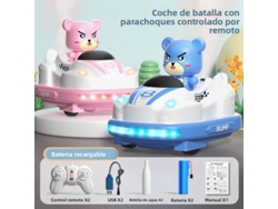 (2 Autos Chocadores) Karts de Batalla, con Control Remoto para Luces y Efectos de Sonido, Incluye Control Remoto y Pilas.