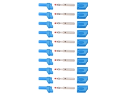 10 Conectores Banana Aislados De 4 Mm (22,160) Con Carcasa Para Pruebas Electrónicas - Azul