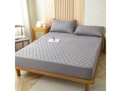 Protector De Colchón Impermeable Czhhmart (sábana Bajera Ajustable) 200 Cm X 220 Cm (con Dos Fundas De Almohada) Gris
