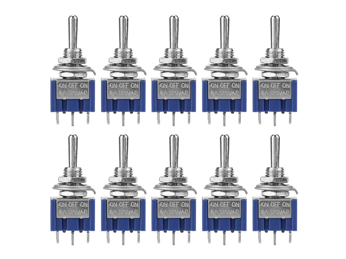 Mini Interruptor De Palanca Spdt De 3 Posiciones, 3 Pines, 6 Mm, 6 A, 125 V Ca, Encendido/apagado, 10 Unidades