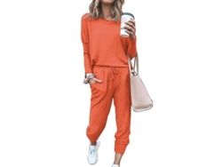 2026-conjunto De Pijama Para Mujer De Dos Piezas Con Bolsillos Y Corte Suelto Flt Xl Naranja