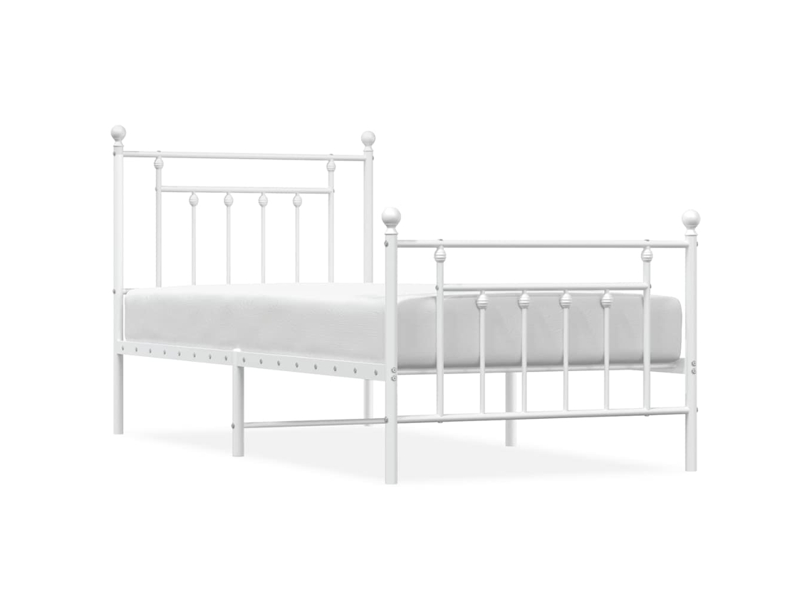 Maison Exclusive - Estructura Cama Sin Colchón Con Estribo Metal Blanco 90x190 Cm