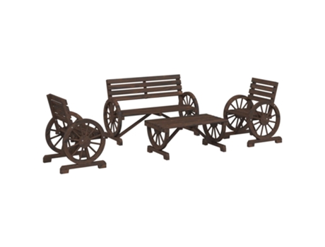 Conjunto 4 de muebles de jardín VIDAXL madera maciza de abeto