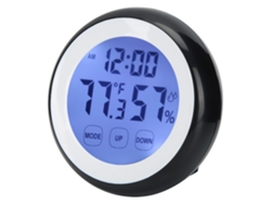 2026-reloj Despertador Electrónico Digital De Toque Para Hogar Con Forma Redonda Y Pantalla De Temperatura Y Humedad