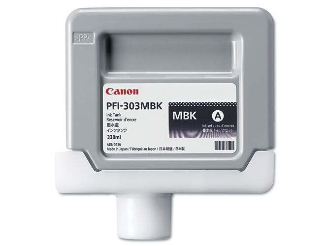 Tinta Original CANON PFI-303MBK para imagePROGRAF iPF810, iPF810 PRO, iPF815 MFP M40, iPF820, iPF820 PRO, iPF825 MFP M40 Negro
