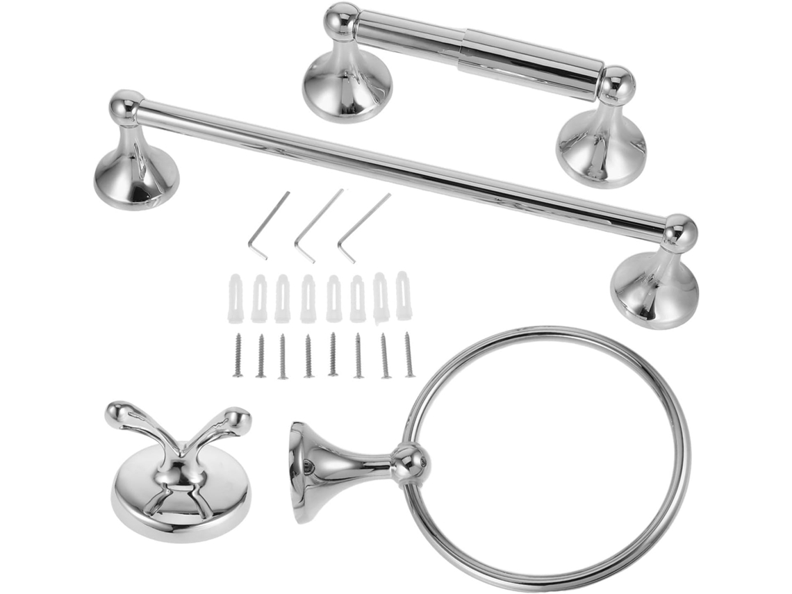 Juego de 4 toalleros de pared de acero inoxidable, ganchos Gokoco